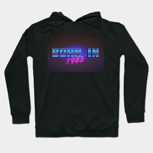 Born In 1983   -  Retro Outrun Birthday Design Hoodie